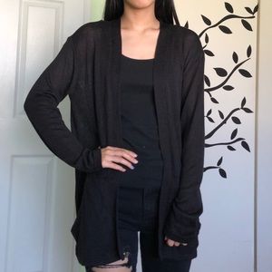 Cape Judy Black Thinly Knitted Cardigan